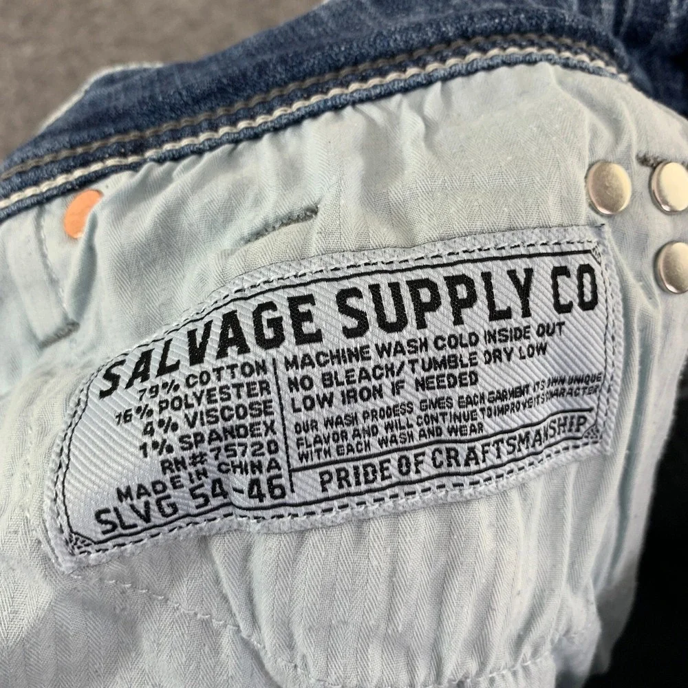 Salvage Supply Co Jeans Men 29S 29x30 Haovc Straight Slim Buckle Pants Stretch